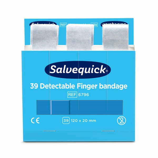 Fingerplåster detectable extra lång refill 6 ask | Salvequick 501468 - 1