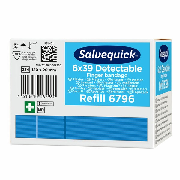 Fingerplåster detectable extra lång refill 6 ask | Salvequick 501468 - 5