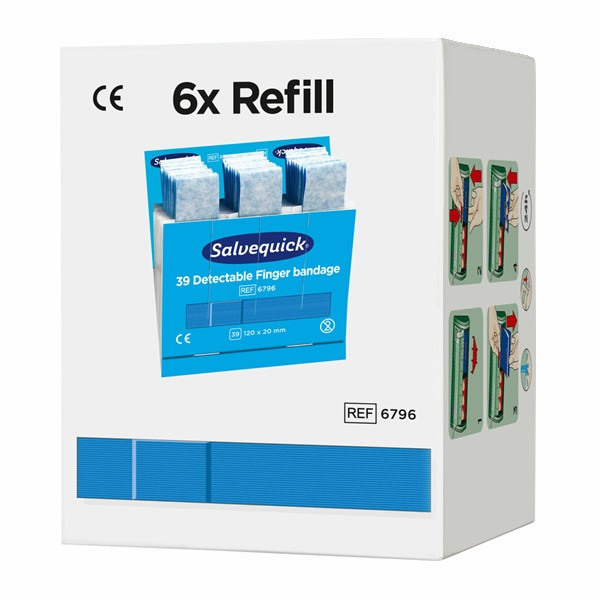 Fingerplåster detectable extra lång refill 6 ask | Salvequick 501468 - 8