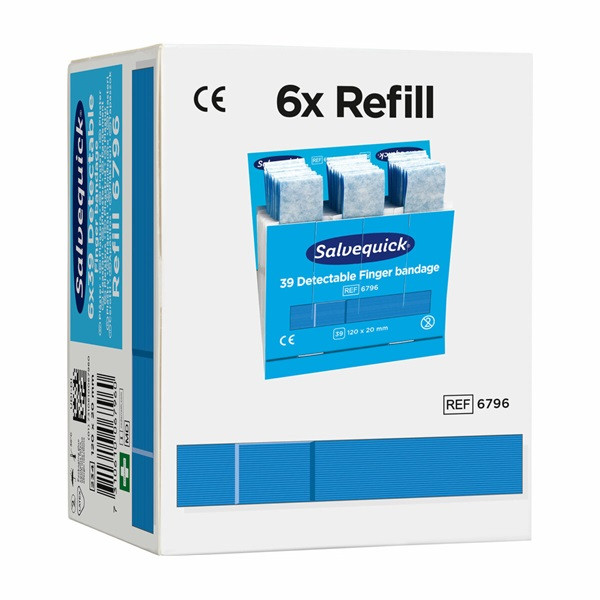 Fingerplåster detectable extra lång refill 6 ask | Salvequick 501468 - 9