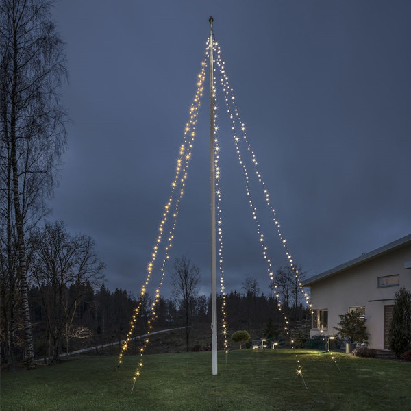 Flaggstångsbelysning 8m | extra varmvit & varmvit | 400 LED [123ink] LDR07163 - 1