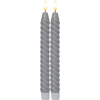 Flamme LED Antikljus Swirl | 25cm | grå | 2st