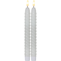 Flamme LED Antikljus Swirl | 25cm | vit | 2st 064-34 500693
