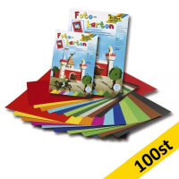 Färgad Kartong 22x33cm | Folia | sorterade färger | 100 ark 222315