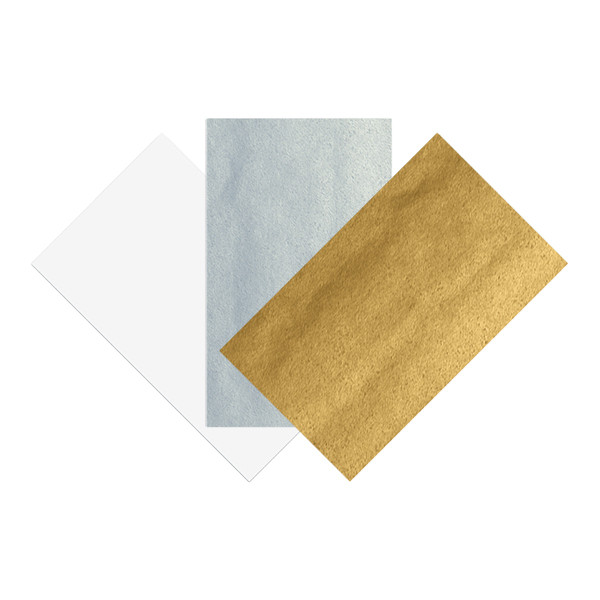 Folia Silkespapper 50x70cm | guld/silver/vit | 26 ark x 3  222275 - 1