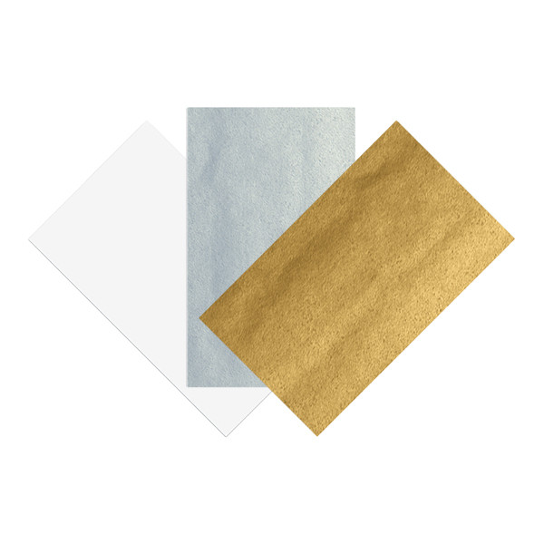 Folia Silkespapper 50x70cm | guld/silver/vit 26 ark x3  222275 - 1