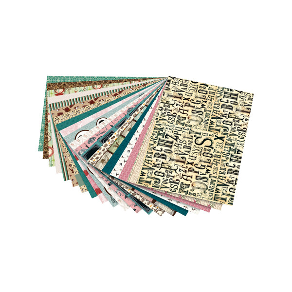 Folia pappersblock vintage II 24 x 34 cm | 20 ark 48649 222128 - 1