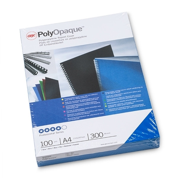 GBC IB386800 PolyOpaque Inbindningsomslag 300 mikron blå | 100st IB386800 207464 - 1