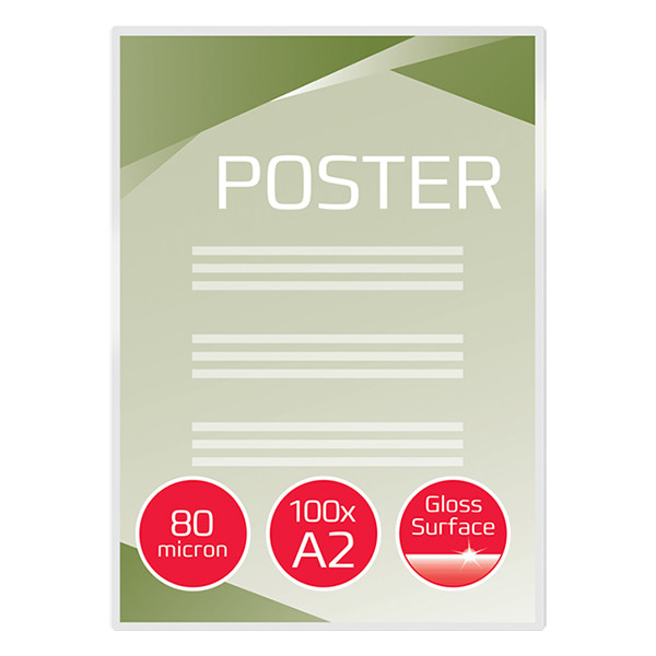 GBC Lamineringsfickor A2 80 mik. | blank | GBC 100st IB589782 207585 - 2