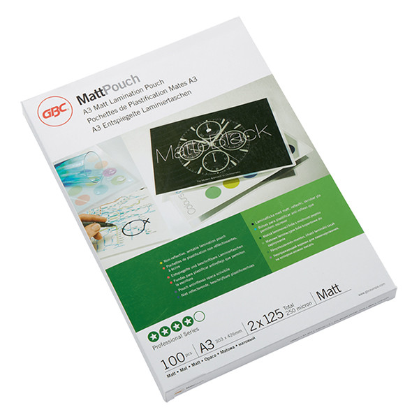GBC Lamineringsfickor A3 125 mik. | matt | GBC 100st 3747235 207080 - 1