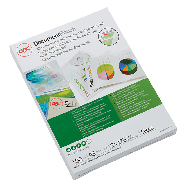 GBC Lamineringsfickor A3 175 mik. | blank | GBC 100st 3200746 207072 - 1