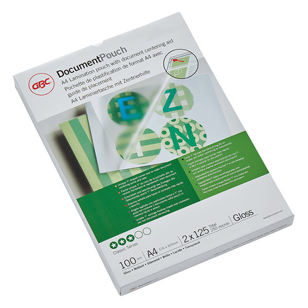 GBC Lamineringsfickor A4 125 mik. | blank | GBC 100st 3200723 207004 - 1