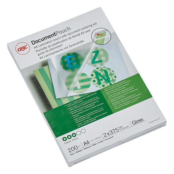GBC Lamineringsfickor A4 38 mik. | blank | GBC 200st 3745103 207588 - 1