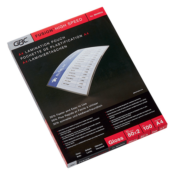 GBC Lamineringsfickor A4 (Highspeed) 80 mik. | blank | GBC 100st IB049033 207621 - 1