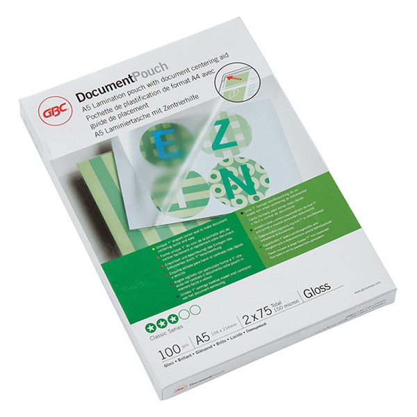 GBC Lamineringsfickor A5 75 mik. | blank | GBC 100st 3740451 207012 - 1