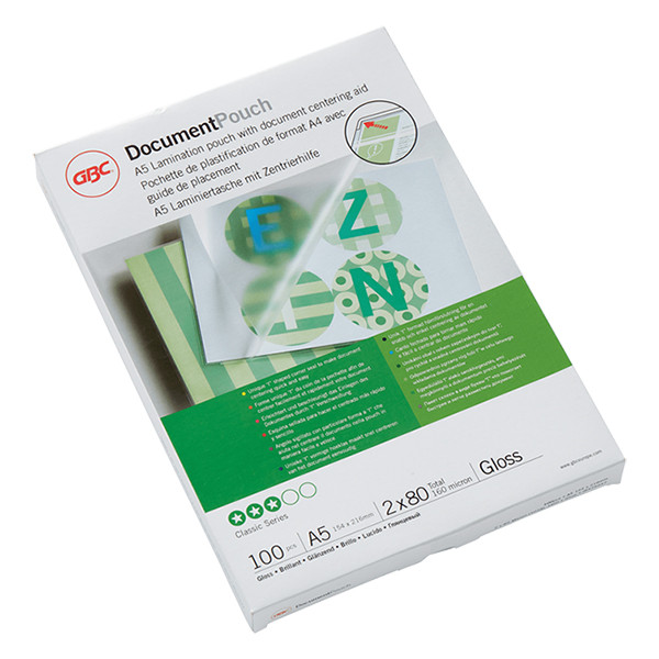 GBC Lamineringsfickor A5 80 mik. | blank | GBC 100st IB575037 207594 - 1