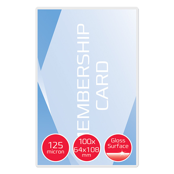 GBC Lamineringsfickor bagageetiketter (64 x 108mm) 125 mik. | blank | GBC 100st 3740433 207034 - 2