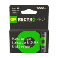 GP 2000 ReCyko Pro Uppladdningsbart AA | HR06 Ni-Mh batteri 4-pack AGP00101