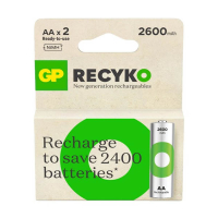 GP 2600 ReCyko uppladdningsbart AA | HR06 Ni-Mh batteri 2-pack AGP00103