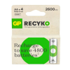 GP 2600 ReCyko uppladdningsbart AA | HR06 Ni-Mh batteri 4-pack