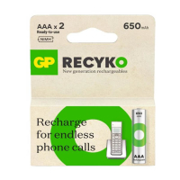 GP 650 ReCyko uppladdningsbart AAA | HR03 Ni-Mh batteri 2-pack⭐ AGP00118