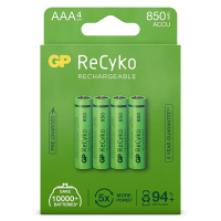GP 850 ReCyko Uppladdningsbart AAA/HR03 Ni-Mh batteri 4-pack $$ AAA HR03 HR3 AGP00111