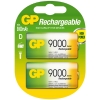 GP 9000 uppladdningsbara LR20 D batterier 2-pack