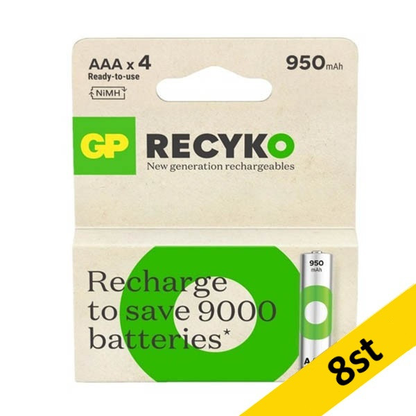 GP 950 uppladdningsbara AAA | HR03 batteri 8st AGP00375 - 1