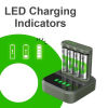 GP Batteriladdare med dockningsstation + 4st GP 2100 ReCyko uppladdningsbara AA batterier AA AAA HR03 HR06 AGP00109 - 4