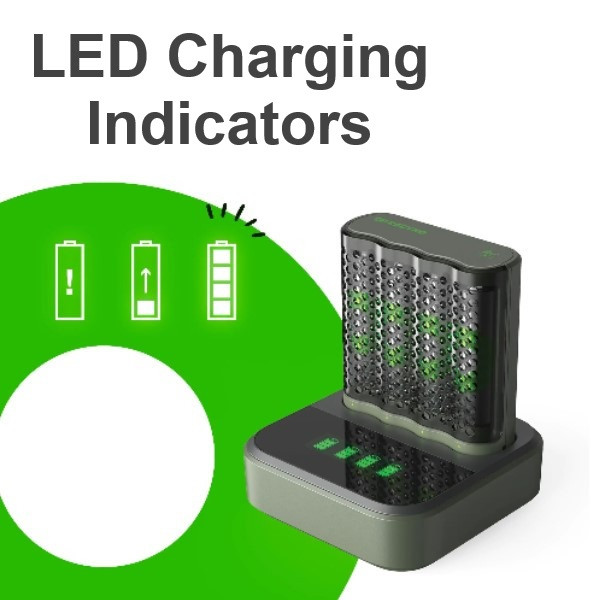 GP Batteriladdare med dockningsstation + 4st GP 2600 ReCyko uppladdningsbara AA batterier AA AAA HR03 HR06 AGP00112 - 4