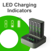 GP Batteriladdare med dockningsstation + 4st GP 2600 ReCyko uppladdningsbara AA batterier AA AAA HR03 HR06 AGP00112 - 4