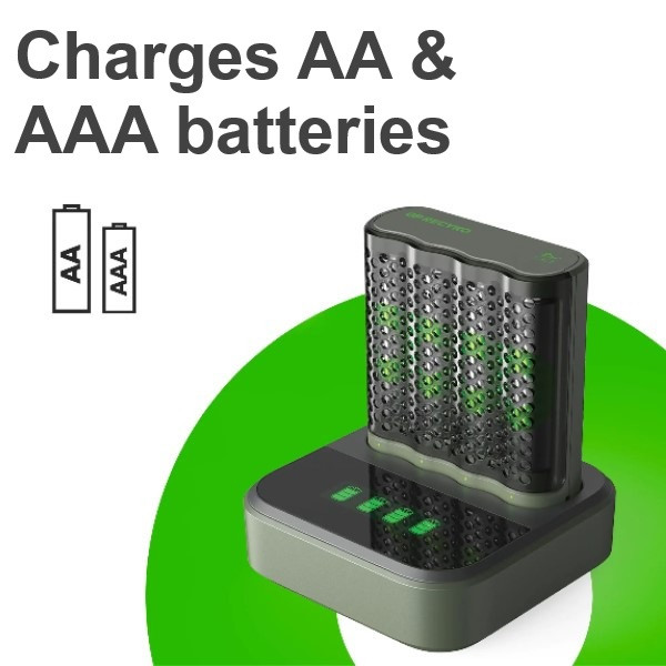 GP Batteriladdare med dockningsstation + 4st GP 2600 ReCyko uppladdningsbara AA batterier AA AAA HR03 HR06 AGP00112 - 5