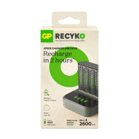 GP Batteriladdare med dockningsstation + 4st GP 2600 ReCyko uppladdningsbara AA batterier AGP00112