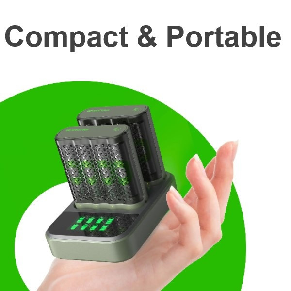 GP Batteriladdare med dockningsstation + 8st GP 2600 ReCyko uppladdningsbara AA batterier AA AAA HR03 HR06 AGP00106 - 3