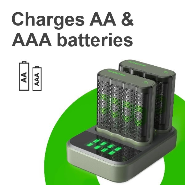 GP Batteriladdare med dockningsstation + 8st GP 2600 ReCyko uppladdningsbara AA batterier AA AAA HR03 HR06 AGP00106 - 5