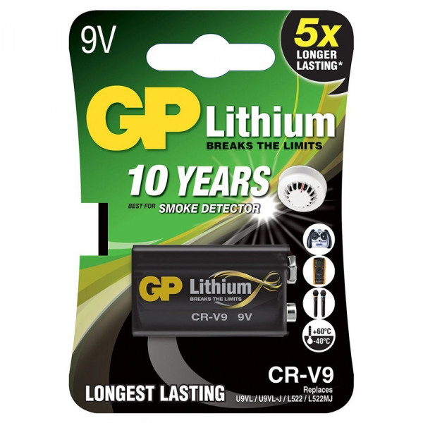GP CR-V9 Lithium 6FR61 E-block 9V batteri GPCRV9 215120 - 1