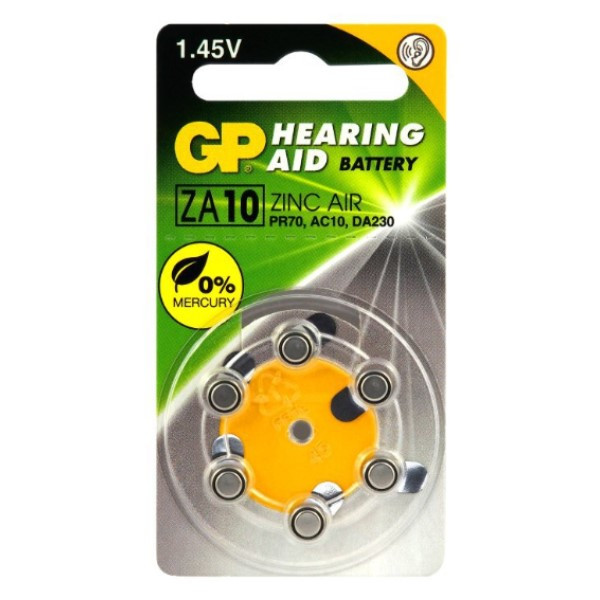GP Hörapparatsbatterier gul | GP PR70 | 6-pack GPZA10 215136 - 1