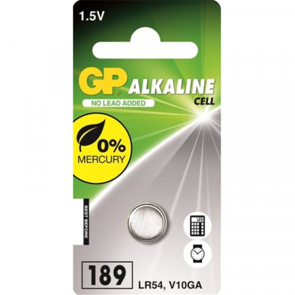 GP LR54 189 V10GA Alkaline knappcellsbatteri GP189 215044 - 1