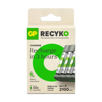 GP USB Batteriladdare + 4st GP 2100 ReCyko uppladdningsbara AA batterier AGP00104