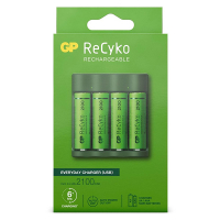GP USB Batteriladdare + 4st GP 2100 ReCyko uppladdningsbara AA batterier AA AAA HR03 HR06 AGP00104