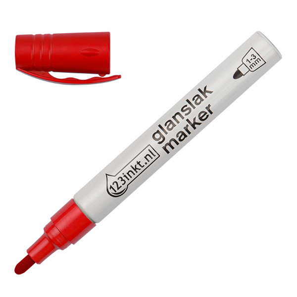 Glansig lackpenna 1.0mm - 3.0mm | 123ink | röd 300826 - 1