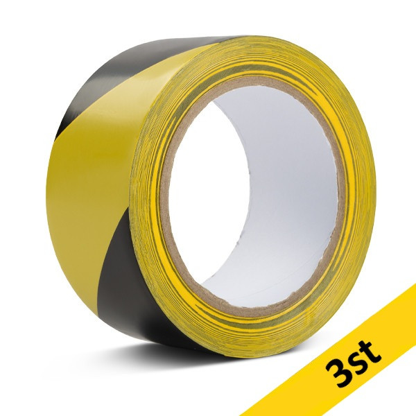 Golvmarkeringstejp 50mm x 30m | 123ink | svart/gul | 3st 302552 - 1