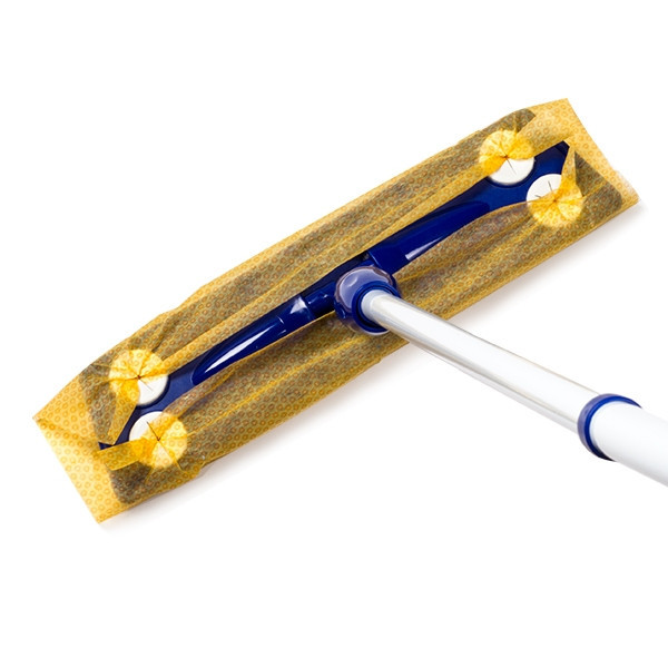 Golvmopp teleskophandtag inkl 5st våtservetter 70-122cm | 123ink | vit/blå SDR00034 - 1