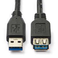 USB förlängningskabel 1,8m | USB 3.0 | svart K070601037