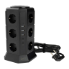 Grenuttag 2m | 12 uttag + USB | svart | 123ink 390027 - 1