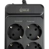 Grenuttag 2m | 6 uttag + USB | svart | 123ink 390030 - 2