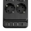 Grenuttag 2m | 6 uttag + USB | svart | 123ink 390030 - 3
