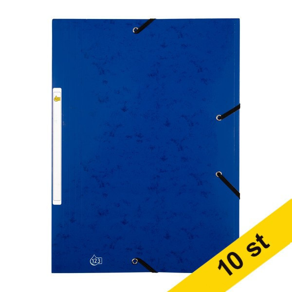 Gummibandsmapp A4 (kartong) | 123ink | blå 10st⭐  301394 - 1