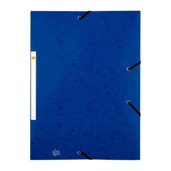 Gummibandsmapp A4 (kartong) | 123ink | blå 400116324C 55502EC 390531 - 1