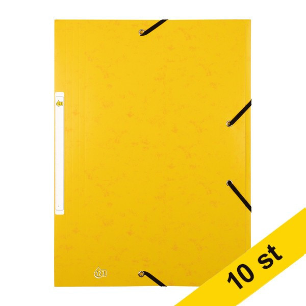 Gummibandsmapp A4 (kartong) | 123ink | gul 10st  301397 - 1
